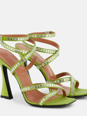 Saténové sandály D'accori zelené