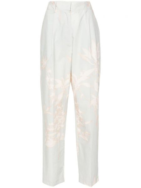 Pantaloni cu pliu presat cu model floral Forte_forte