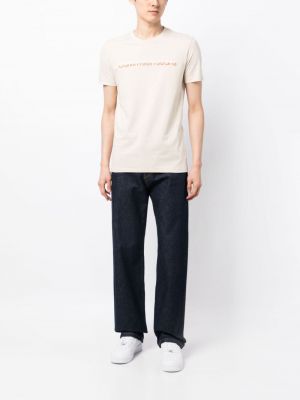 Tričko s potiskem s kulatým výstřihem Calvin Klein béžové