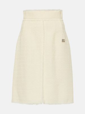 Mini falda de lana de tweed Dolce&gabbana beige