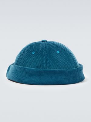 Хлопковая вельветовая шапка Marni синяя