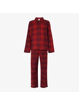 Клетчатая хлопковая пижама Calvin Klein красная
