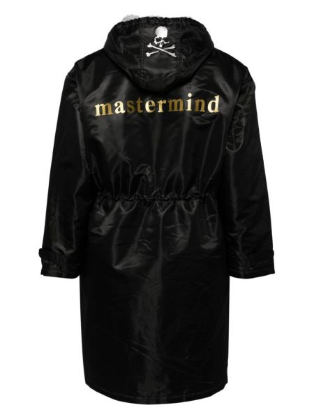 Raštuotas paltas su gobtuvu Mastermind World juoda