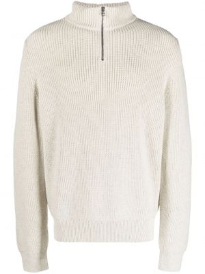 Памучен пуловер с цип A.p.c. бяло