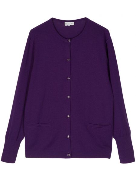 Cardigan à boutons en laine Christian Dior Pre-owned violet