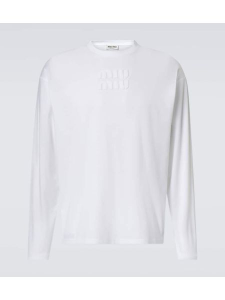 Jersey bomull t-shirt Miu Miu vit