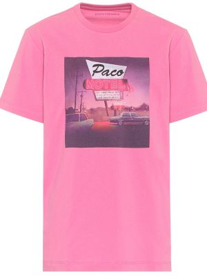 Camiseta de algodón Rabanne rosa
