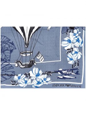 Šalle ar ziediem ar apdruku Emporio Armani zils