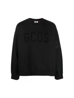 Samt sweatshirt mit rundhalsausschnitt Gcds schwarz