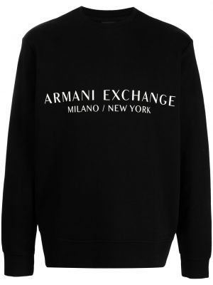 Džemperis apvaliu kaklu Armani Exchange juoda