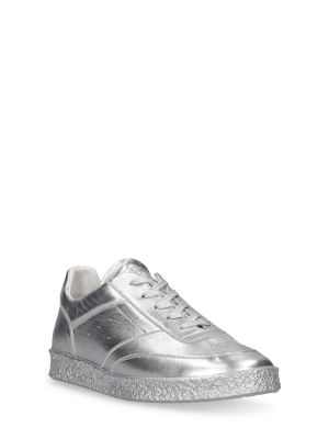 Sneakerși din piele Mm6 Maison Margiela argintiu