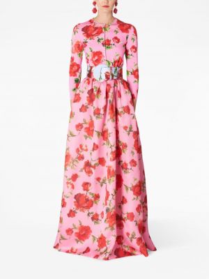 Geblümt strickjacke mit geknöpfter mit print Carolina Herrera pink