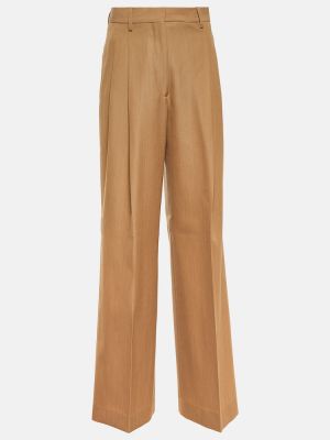 Pantaloni di lana baggy Burberry beige