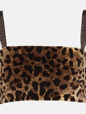 Samta crop topiņš ar apdruku ar leoparda rakstu Dolce&gabbana