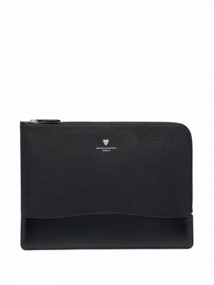 Iš natūralios odos nešiojamo kompiuterio krepšys Aspinal Of London juoda