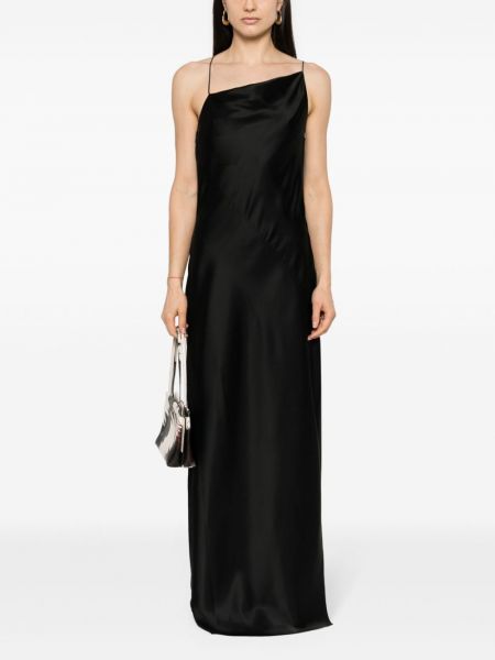Satynowa sukienka wieczorowa Calvin Klein czarna