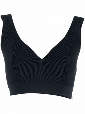 V-hals strikket crop top Alexander Mcqueen blå