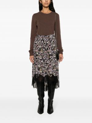 Květinové midi sukně s potiskem Zadig&voltaire černé