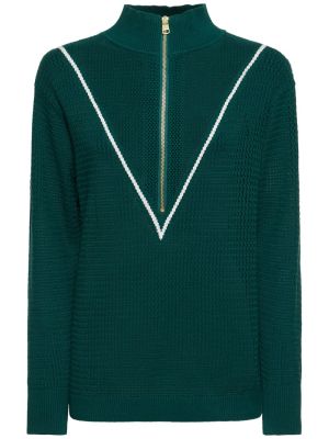 Bombažni pulover Varley zelena
