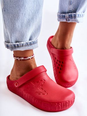 Papuci de casă cu stele Big Star Shoes roșu