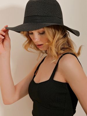 Voľná čiapka s mašľou Trend Alaçatı Stili čierna