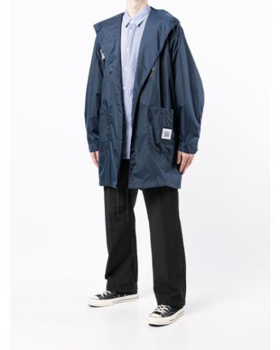 Manteau à capuche imperméable Fumito Ganryu bleu