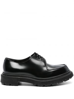 Кожени ниски обувки с връзки с дантела Adieu Paris черно