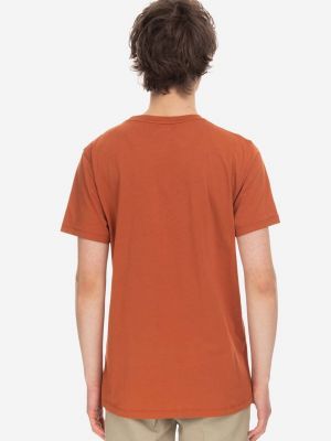 Bavlněné tričko s potiskem Fjällräven oranžové