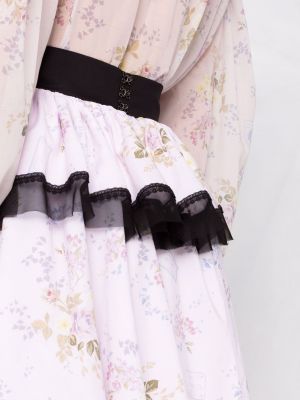 Asymetrické květinové mini sukně s potiskem Ulyana Sergeenko