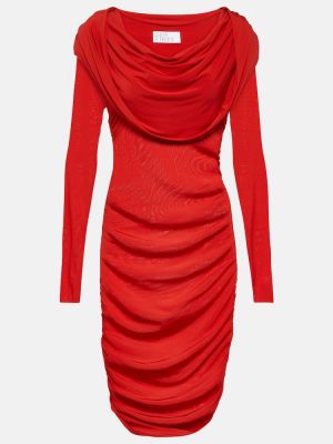 Mini vestido con capucha de tela jersey Giuseppe Di Morabito rojo