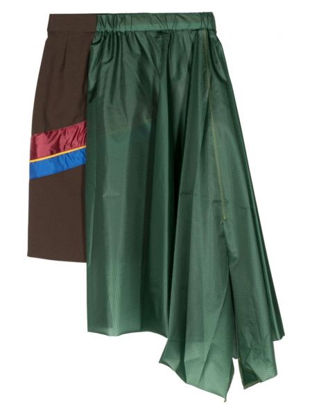 Asymetrické mini sukně Kolor zelené