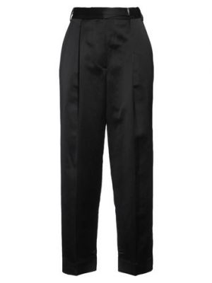 Pantalones de lino de viscosa Partow negro