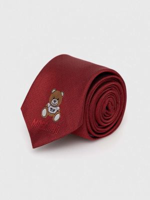 Копринена вратовръзка Moschino червено