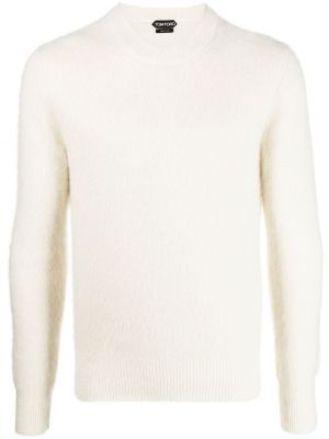 Μάλλινος πουλόβερ με στρογγυλή λαιμόκοψη Tom Ford λευκό