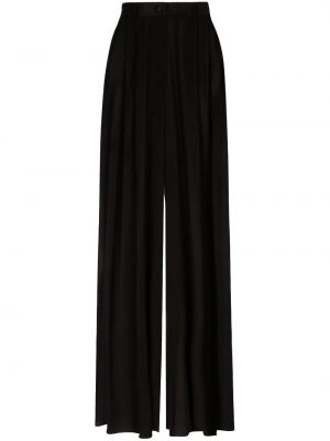 Hedvábné kalhoty relaxed fit Dolce & Gabbana černé