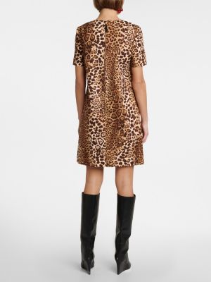 Bombažna obleka s potiskom z leopardjim vzorcem Carolina Herrera