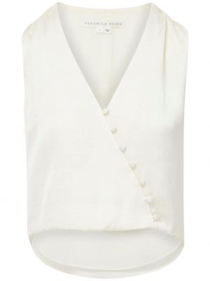 Асиметрична риза без ръкави Veronica Beard бяло