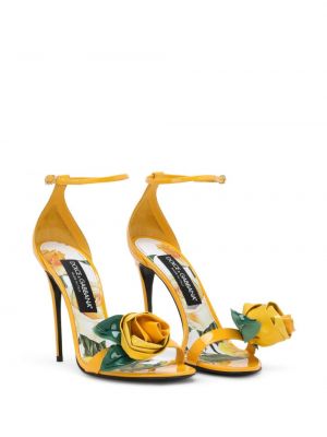 Geblümte leder sandale Dolce & Gabbana