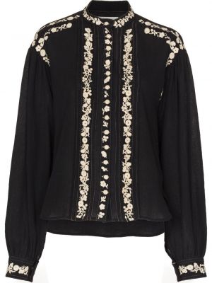 Brodert krage bluse Isabel Marant étoile svart