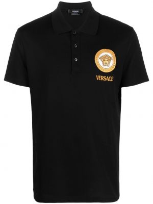 Kokvilnas polo krekls Versace melns