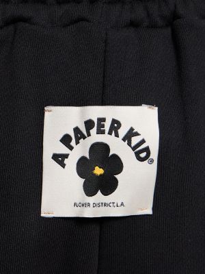 Pamut rövidnadrág A Paper Kid fekete
