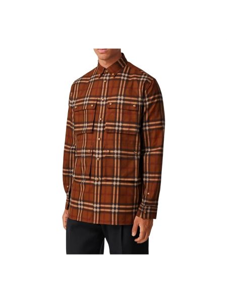 Camisa de algodón Burberry marrón