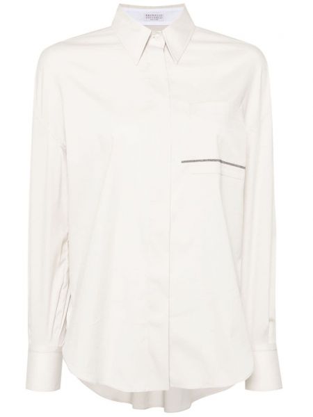 Siuvinėta marškiniai Brunello Cucinelli balta