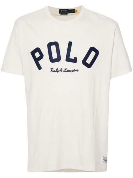 Jersey pamuklu işlemeli düz bacak pantolon Polo Ralph Lauren