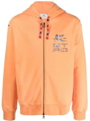 Kapučdžemperis ar rāvējslēdzēju Etro oranžs
