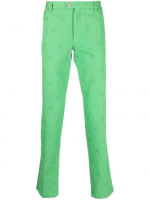 Straight fit džíny s výšivkou Philipp Plein zelené