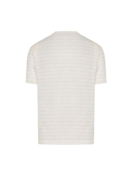 Camiseta de lino de algodón a rayas Eleventy beige