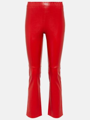 Pantalon en cuir Stouls rouge