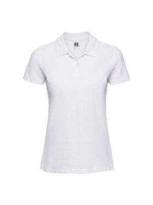 Tricou polo din bumbac Russell alb