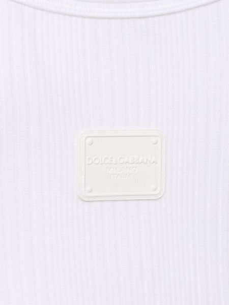 Chemise en coton en jersey Dolce & Gabbana blanc